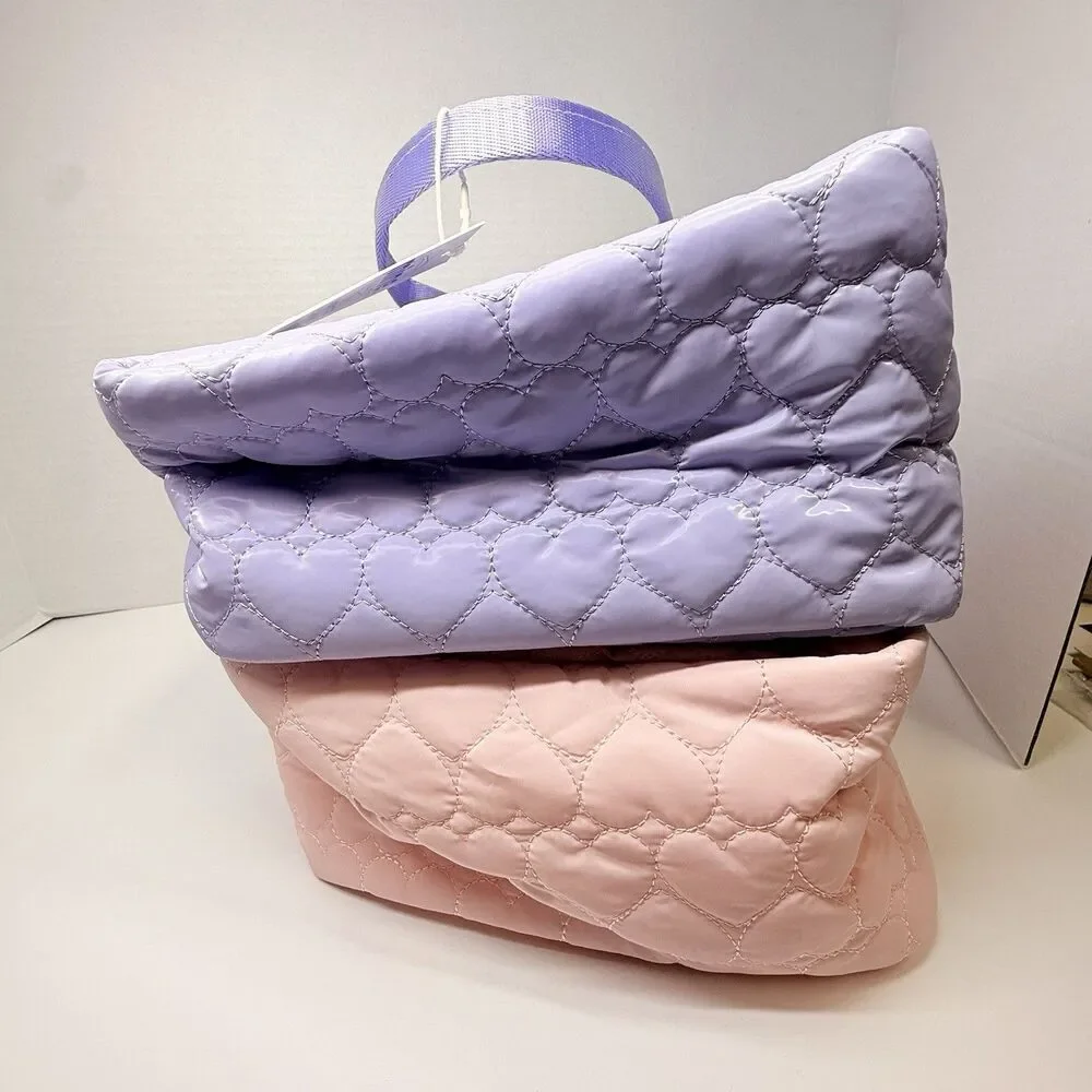 Mine By MyTagalongs Heart Quilted Lunch Tote Lot Of 2 Nordstrom Bags New